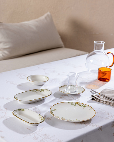 Столовый сервиз Bernelle из 26 шт. - белый / коричневый