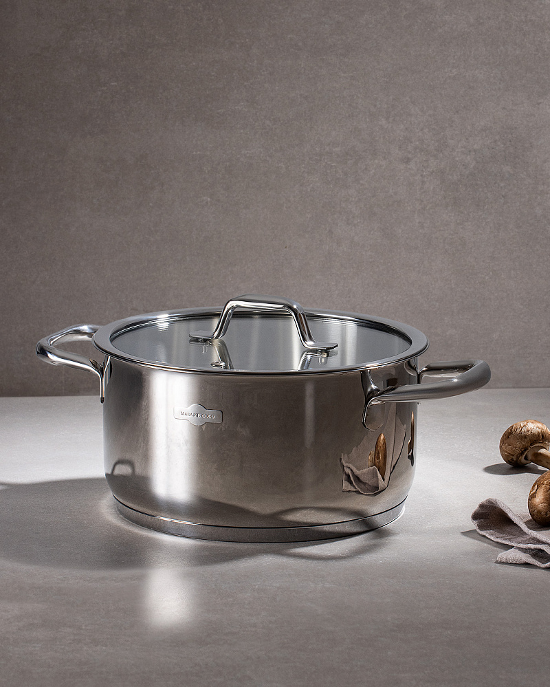 Кастрюля с крышкой Nova 4,2 л. - серебристая