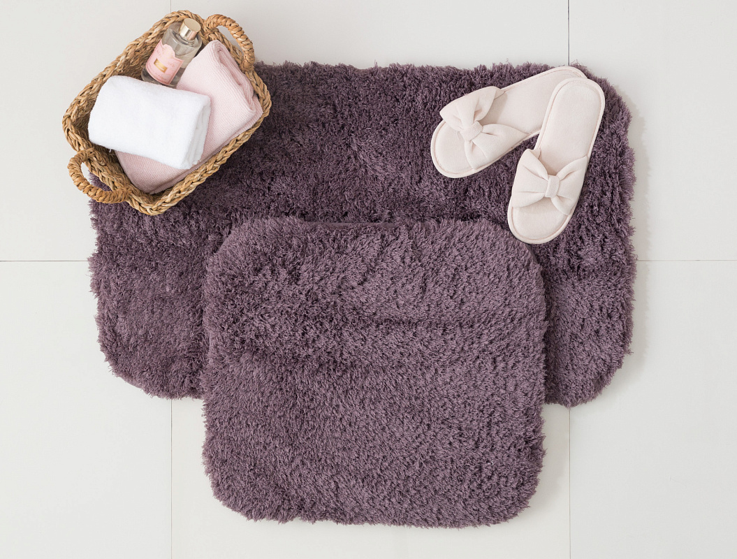 Набор ковриков для ванной Sheep из 2 шт., 60x100+50x60 см. - сливовый