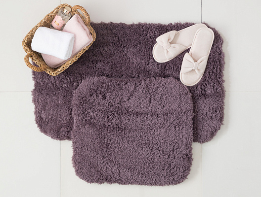 Набор ковриков для ванной Sheep из 2 шт., 60x100+50x60 см. - сливовый