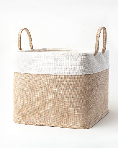 Корзина для белья Eva 33x33x30 см. - бежевая
