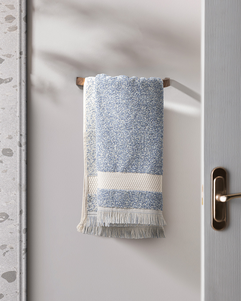 Полотенце для лица Brest Dyed 50x85 см. - экрю / голубое