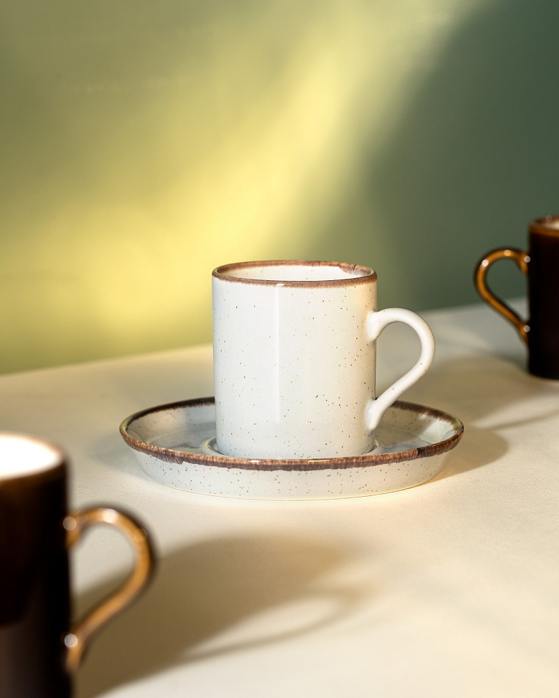 Набор кофейных чашек Ramona на 6 персон 90 мл. - серый