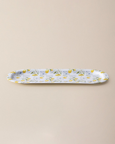 Овальный поднос Monde 36x17x2 см. - белый / желтый