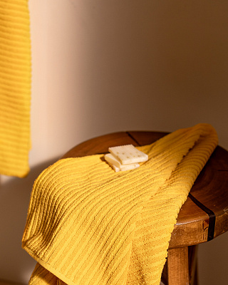 Набор банный унисекс халат и полотенце Carla 2 шт., L-XL р., 50x90 см. - желтый