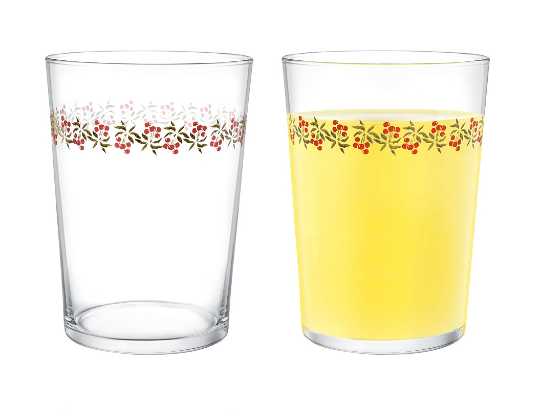 Набор стеклянных стаканов для напитков Pierretta-Cherry из 4 шт., 510мл