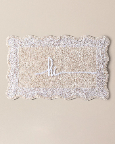 Коврик для ванной Gordes 50x80 см. - бежевый / белый