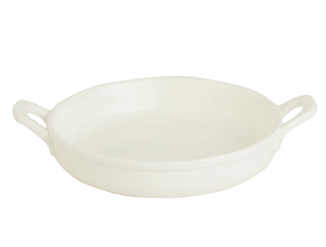 Круглая тарелка Petit Concept с ручкой 15x19x3,8 см. - белая