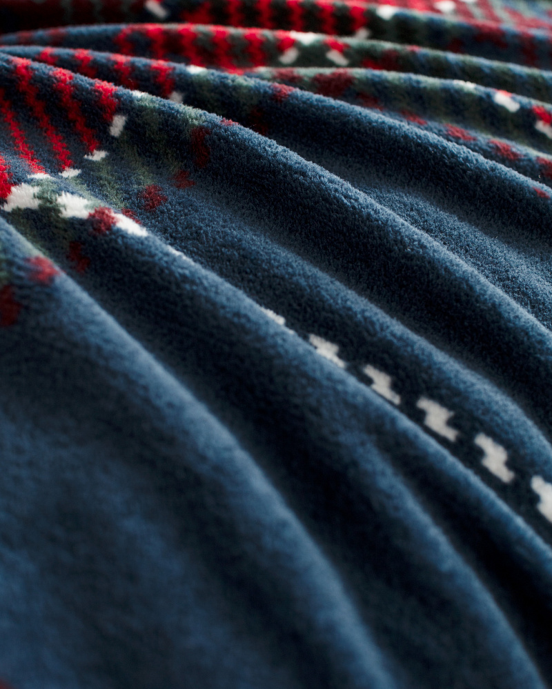 Плед Antonin Welsoft с принтом 200x220 см. - темно-синий / красный