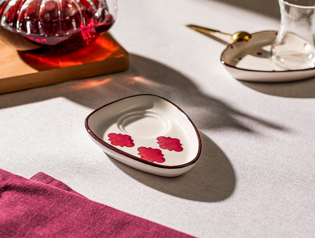 Керамическая тарелка Vie Rouge Oiseau 12,5 см - красная