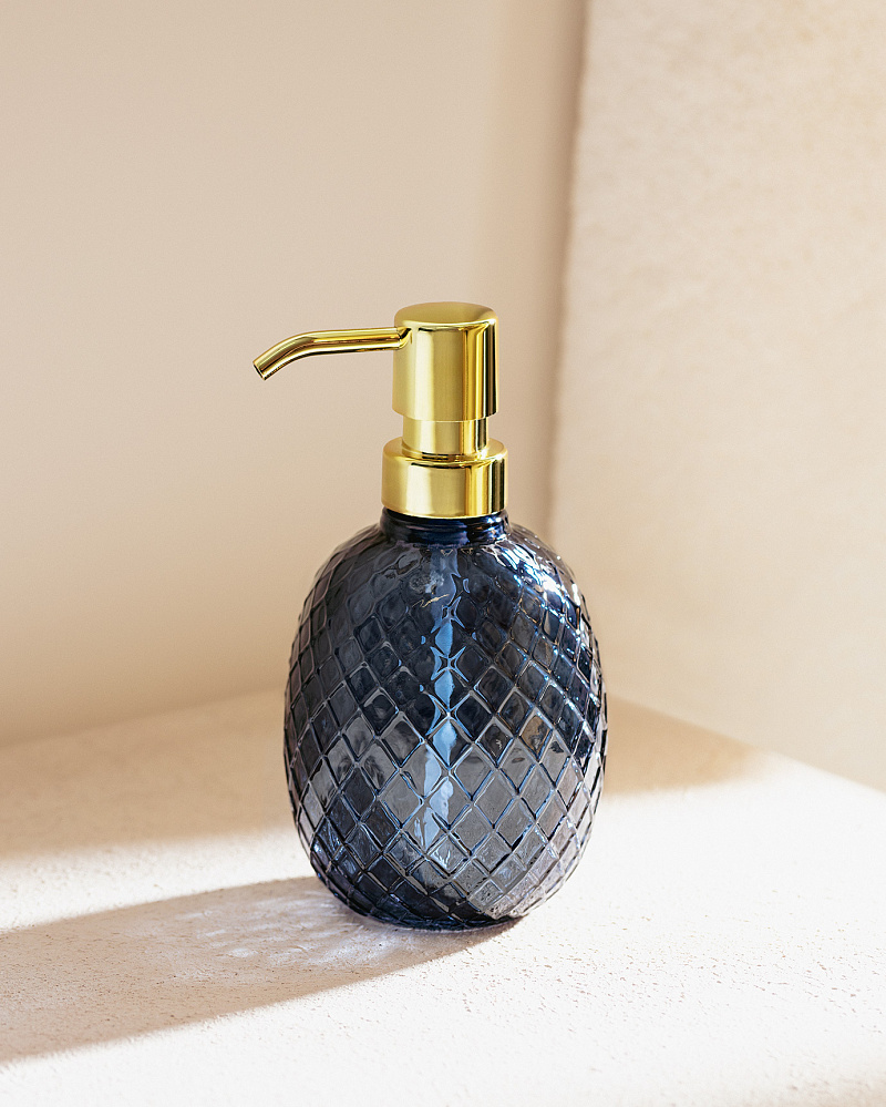 Стеклянный дозатор жидкого мыла Tracy - темно-синий