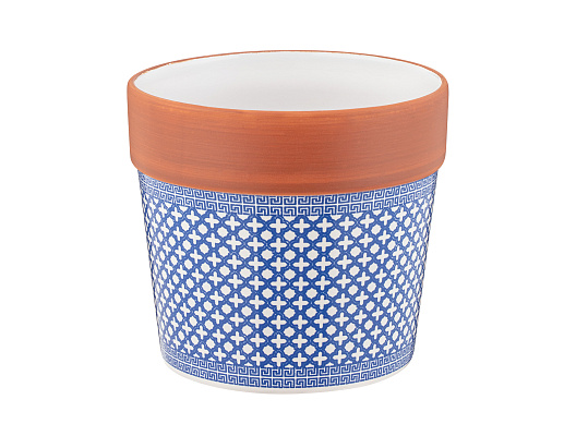 Кашпо Emilo 12x12x11 см. - белый / синий