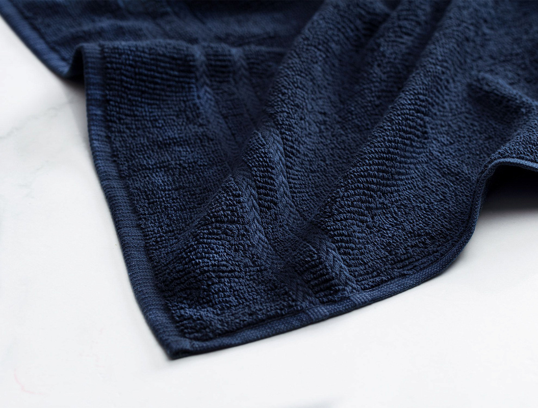 Набор махровых полотенец Avril из 3 шт. 30x46см, 50x76см, 70x140см - темно-синий