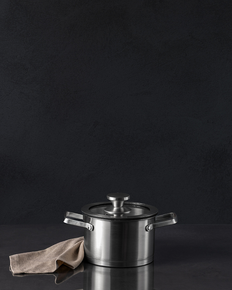 Кастрюля Raye с крышкой 16x10,5 см. - нержавеющая сталь