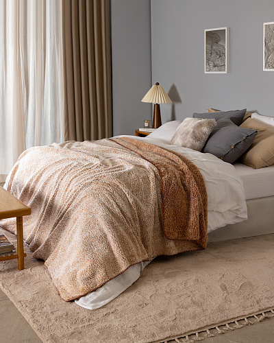 Покрывало полуторасплаьное Nord 200x220 см. - темно-оранжевое