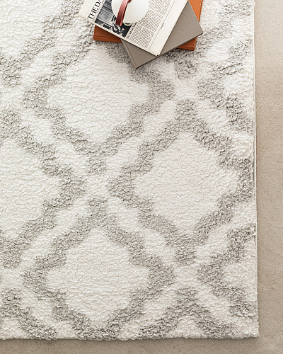 Ковер Larmes 200x300 см. - белый / серый