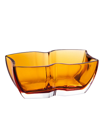 Стеклянная ваза ручной работы Loches 25x10 см. - янтарная