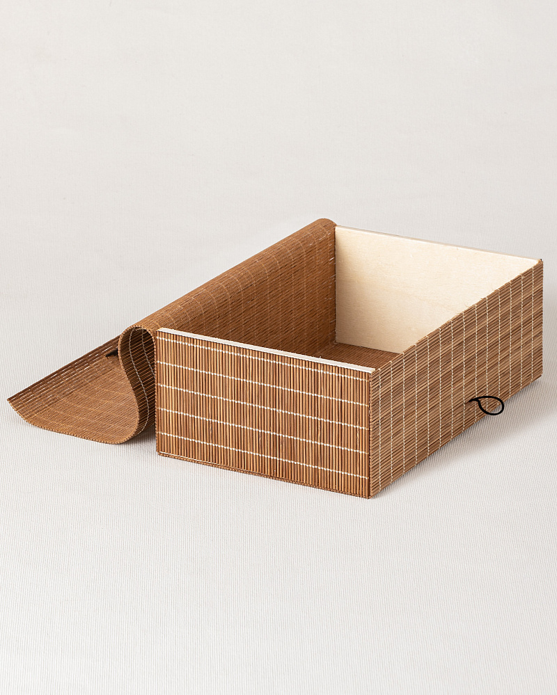 Шкатулка бамбуковая Simone 25 см. - бежевая