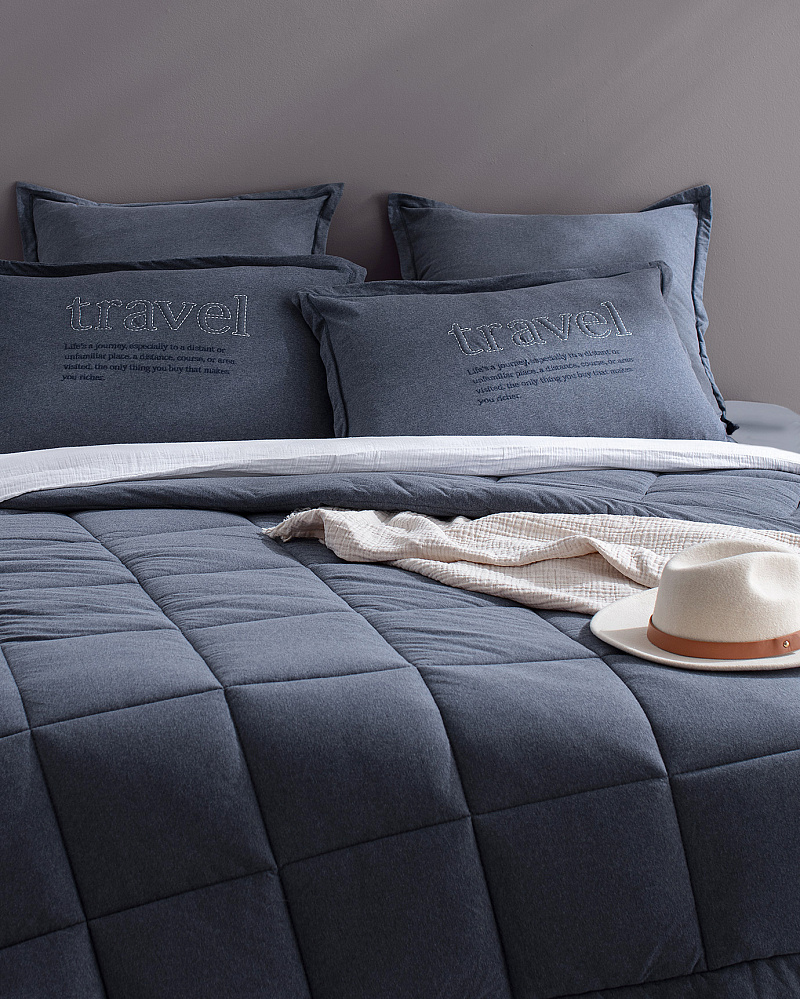 Комплект постельного белья двуспальный Bobigny с одеялом 160x200+37 см, - полиэстер, хлопок