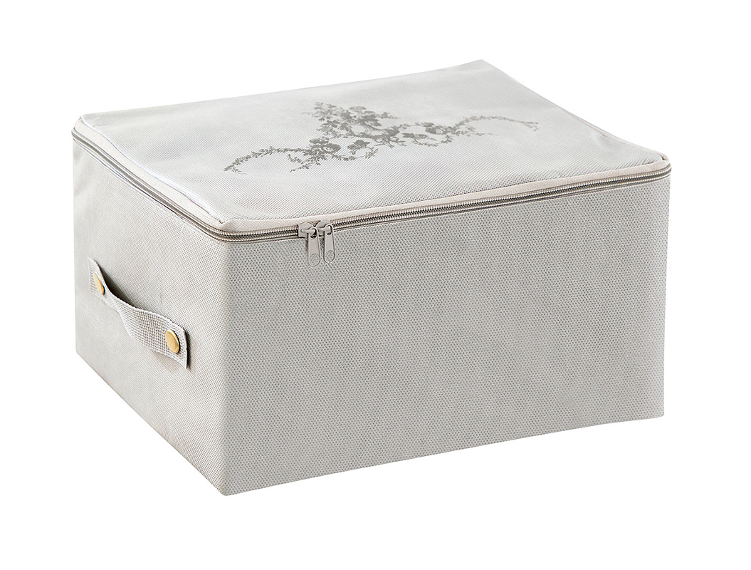 Сумка для хранения с цветочным принтом 30x22x18 см, - серая