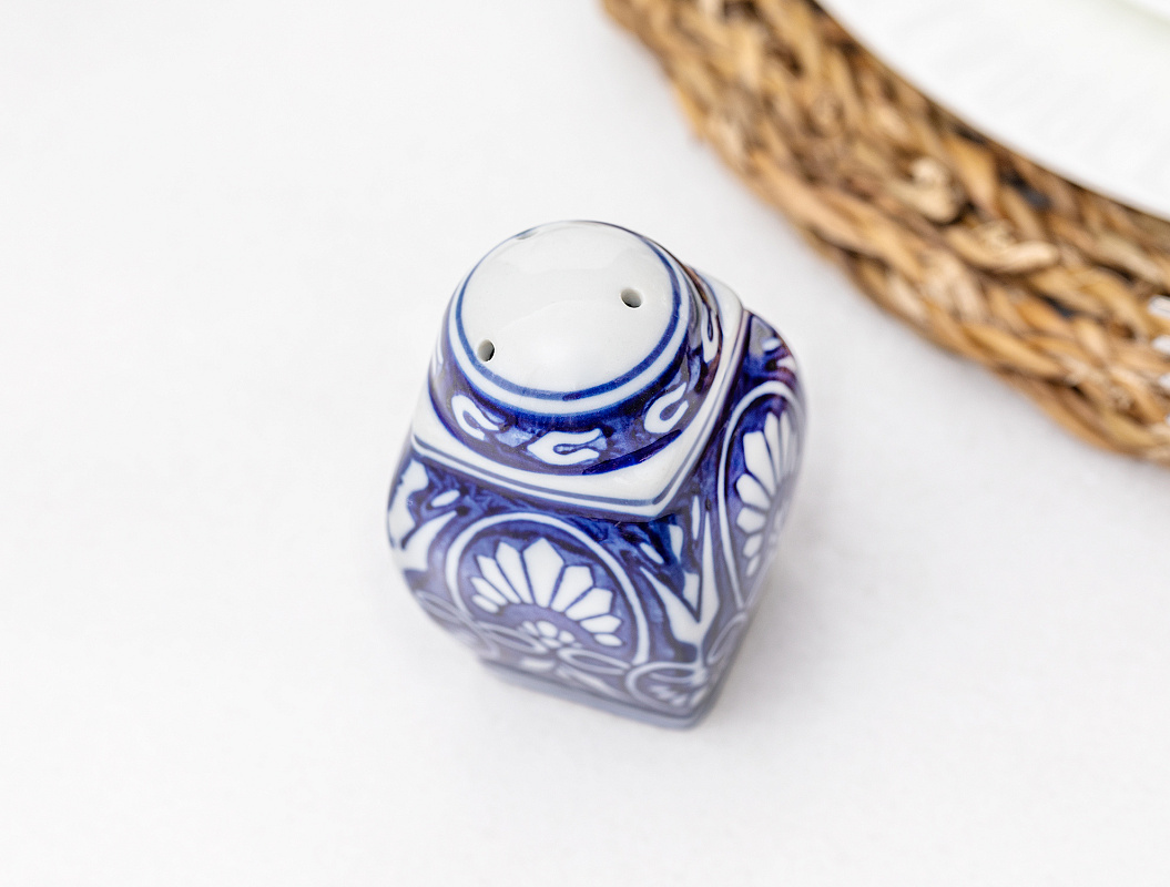 Солонка Ames 5x5x8 см. - синяя / белая