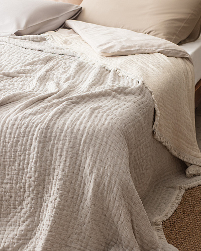 Покрывало двуспальное Grania 220x240 см, - бежевое