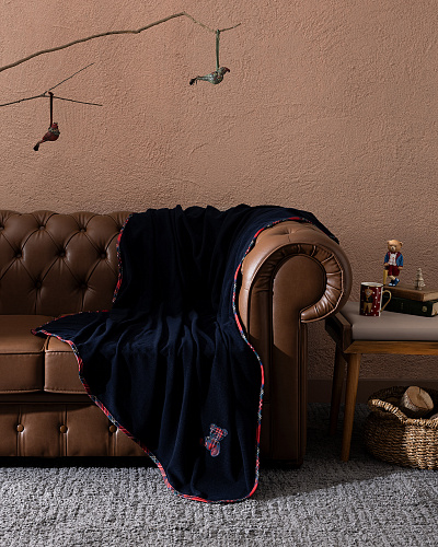 Плед Tanise 130x170 см, - темно-синий