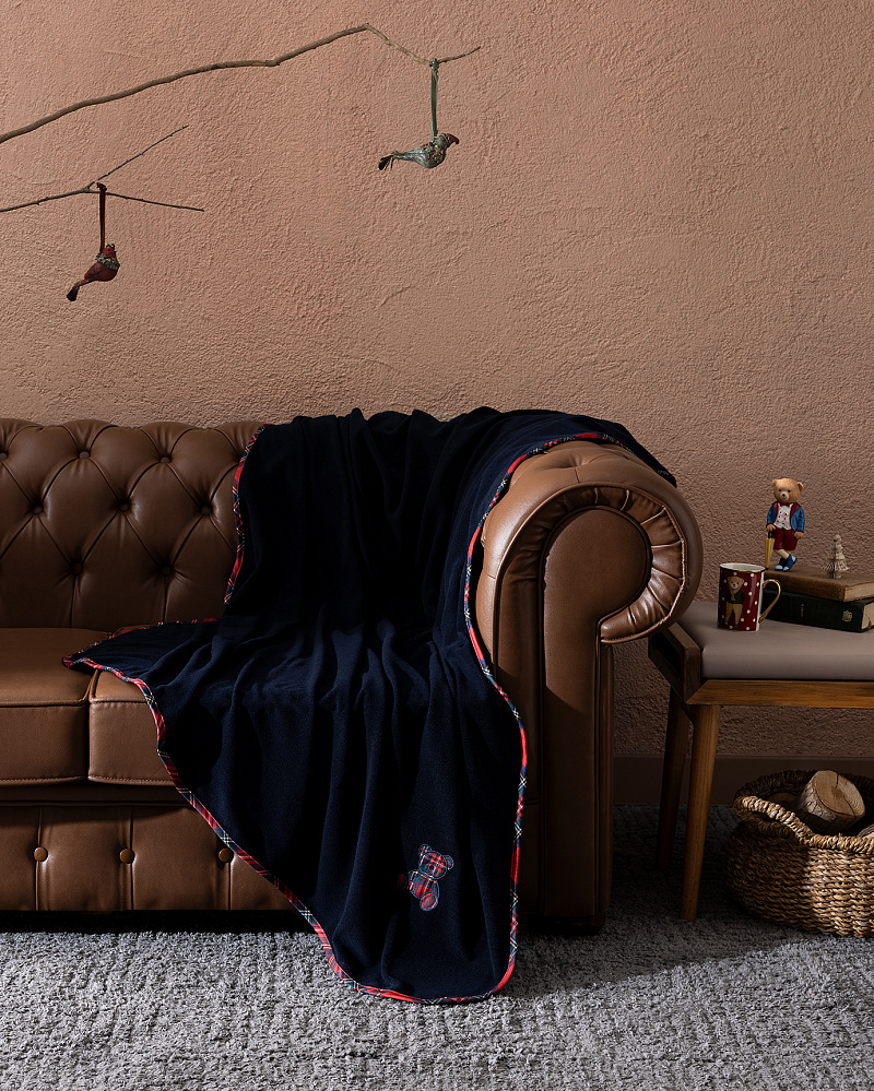 Плед Tanise 130x170 см, - темно-синий