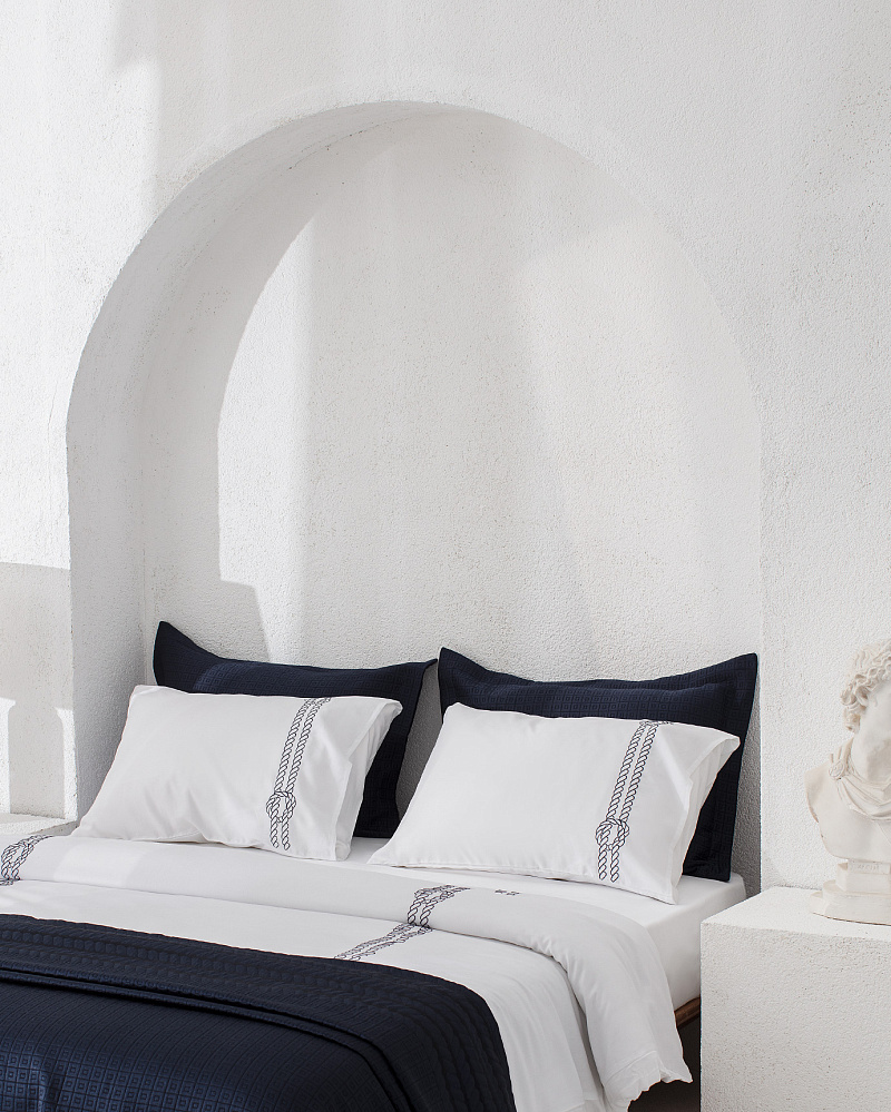 Комплект постельного белья двуспальный Rodez Yacht Collection с 4 наволочками и покрывалом 240x260 см, - хлопок