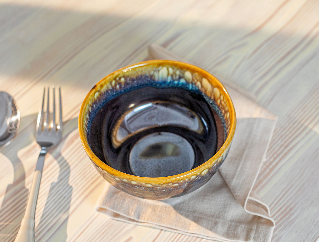 Чашка Belford 14 см. - синяя / коричневая