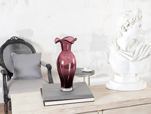 Ваза Cluny Jardin De Printemps 34x14 см. - сливовая