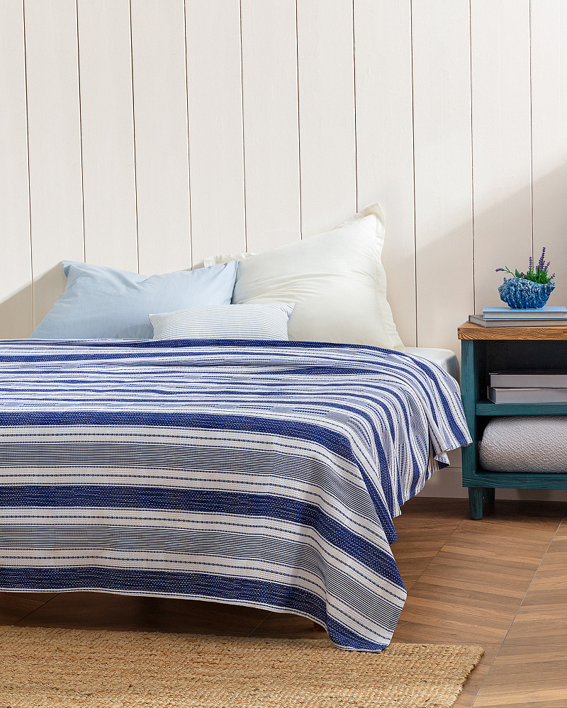 Покрывало полутораспальное Vermont с принтом 200x220 см. - хлопок