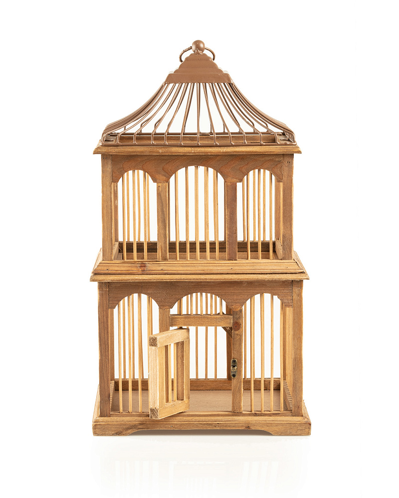 Декоративный скворечник Brigitte Birdcage 30x24x54 см. - бежевый