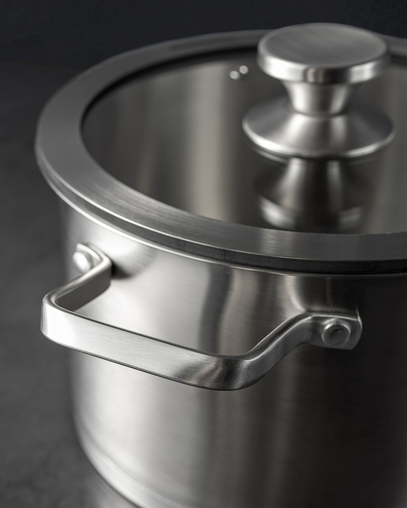 Кастрюля Raye с крышкой 22x13,5 см. - нержавеющая сталь