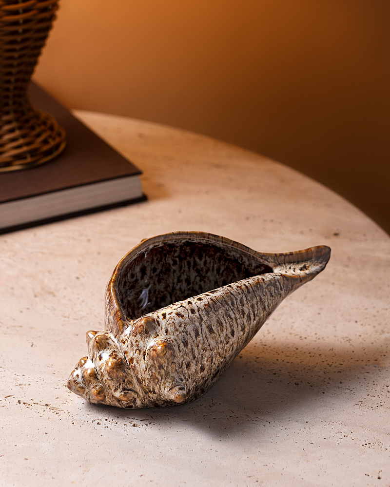 Декоративный ракушка 19,8x11,3x8,5 см. - коричневый