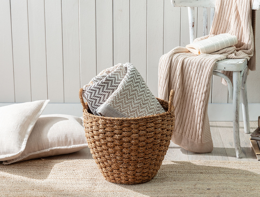 Цветочный горшок ручками 38x32 см, пластик