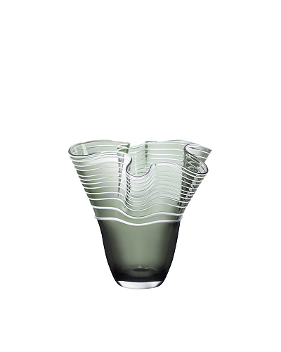 Стеклянная ваза ручной работы Honfleur 32x30 см. - антрацитовая