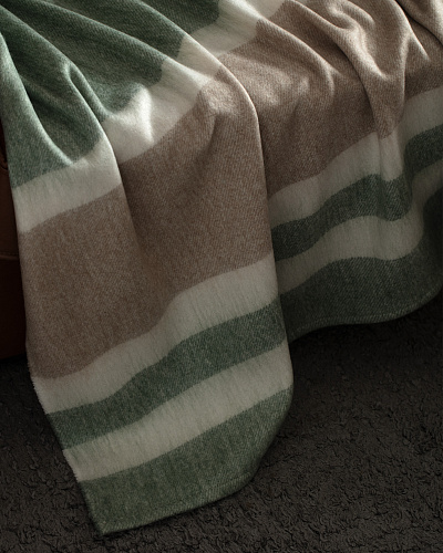 Плед Origny 130x170 см. - серый / зеленый