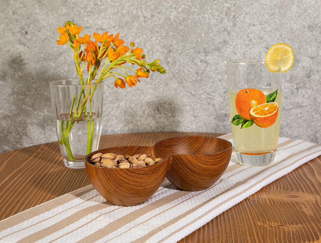 Двухсекционная чаша Evelin Oslo 12,5x25x7 см. - коричневая