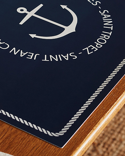 Подставка под приборы Auhert Yacht Collection из 4 шт., 29x42 см. - белая/ синяя