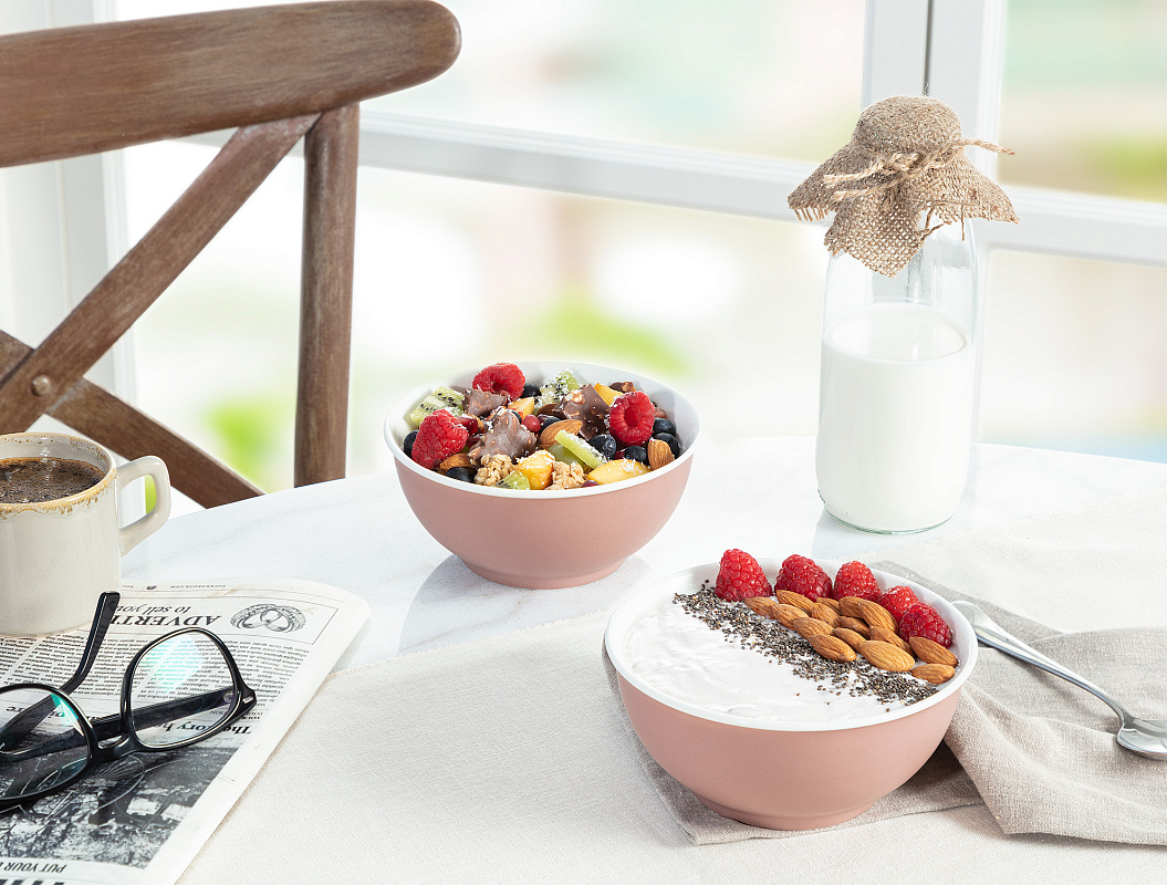 Набор мисок Grand из 2 шт., 14 см. - пудровый