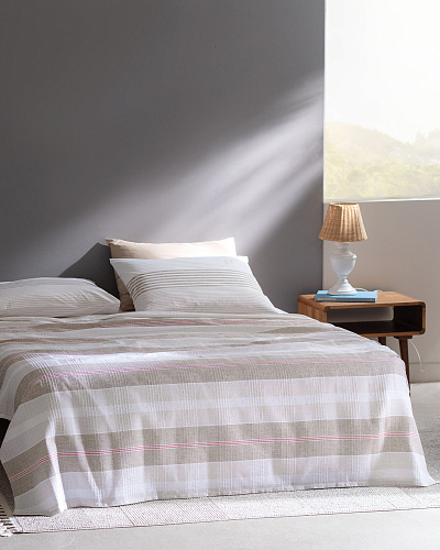 Комплект постельного белья полутораспальный Henri с вафельным покрывалом 160x240 см, - хлопок, лиоцелл