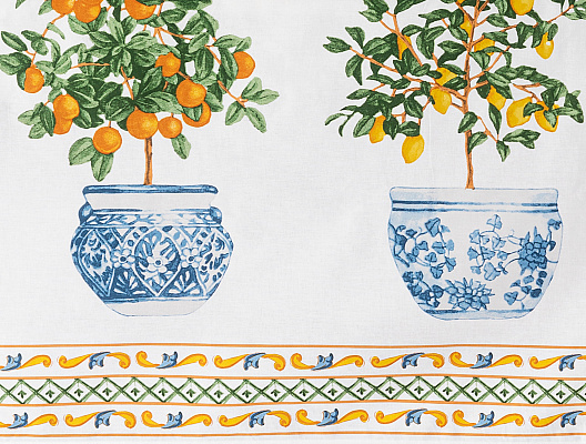 Скатерть Citron 160x250 см. - оранжевая / белая