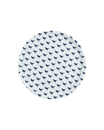 Круглый поднос Rêve Bleu Oiseau 36,5x36,5x2 см. - белый / синий