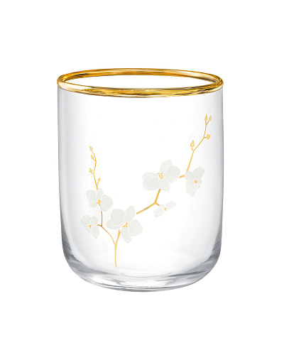 Набор стеклянных стаканов для напитков Musette Branche D'Amour Gold из 4 шт., 270мл