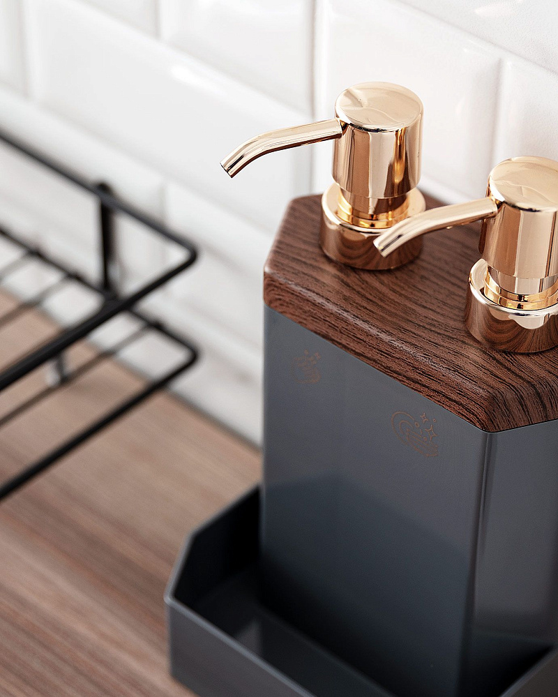 Диспенсер - пластиковый дозатор для жидкого мыла Benameur - антрацитовый