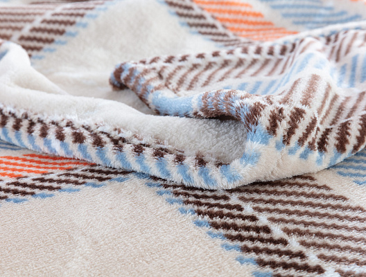 Покрывало двуспальное Antonin 200x220 см. - красное / бежевое