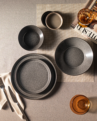 Столовый сервиз Bondy из 24 шт. - темно-серый