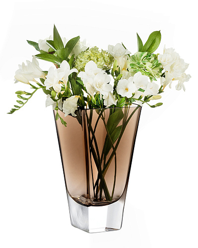 Стеклянная ваза ручной работы Lunévılle 26x20 см. - коричневая