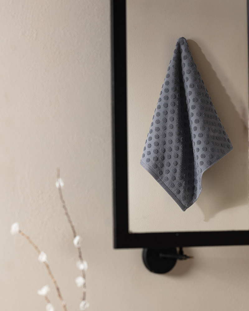 Полотенце для лица Polka Dot 50x76 см. - темно-голубое